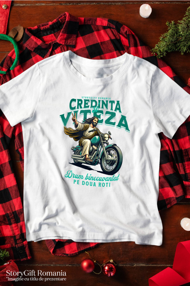 Tricou Femei, Barbati, Copii, Fata, Baiat, Unisex Personalizat Biker cu Stil Divin – Pasiune și Libertate pe Motocicletă [3]