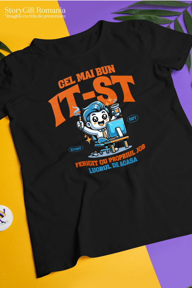 Tricou Femei, Barbati, Copii, Fata, Baiat, Unisex Personalizat Bărbat IT Lucru de Acasă – Design Amuzant pentru Programatori și Freelanceri [3]