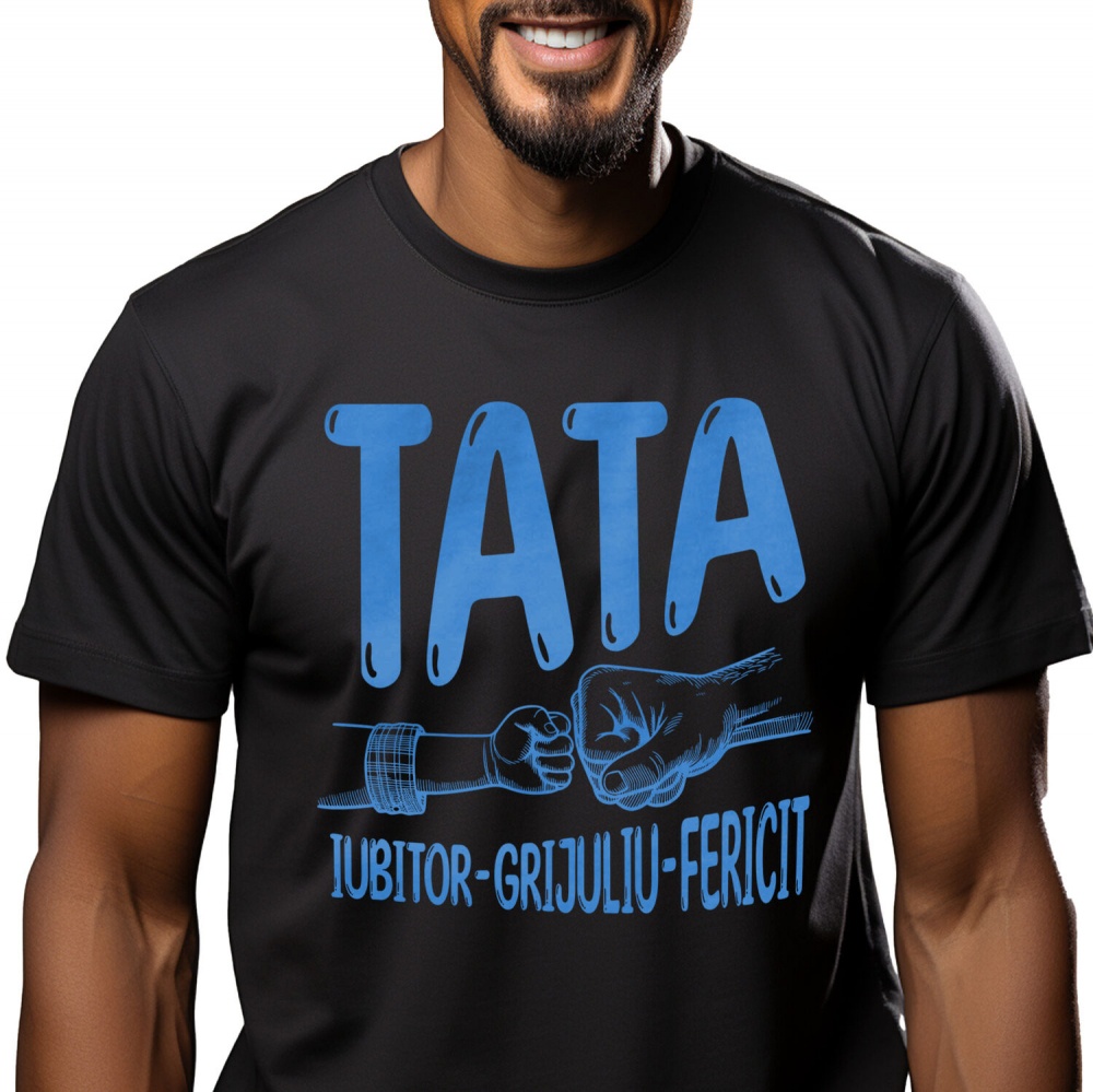 Tricou Femei, Barbati, Copii, Fata, Baiat, Unisex Personalizat Cadou Personalizat „Bătăie De Pumn” pentru Tata Iubitor și Grijuliu | Mesaje Emoționante pentru Familie [1]