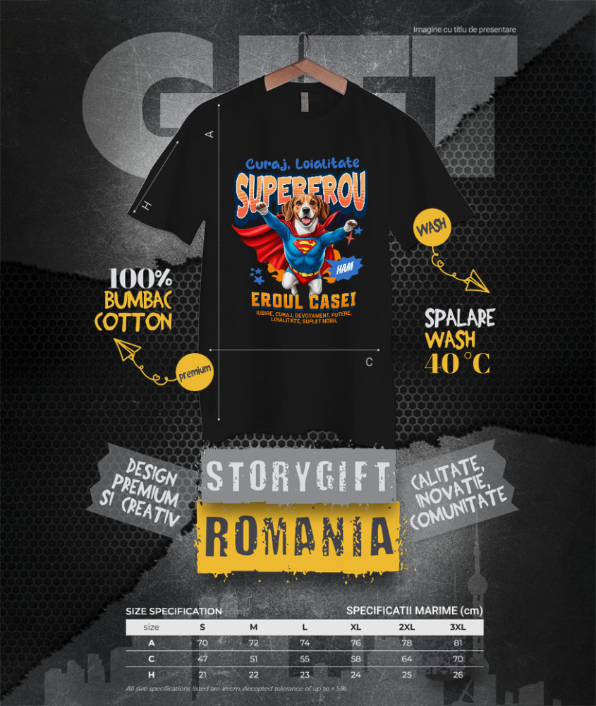 Tricou Femei, Barbati, Copii, Fata, Baiat, Unisex Personalizat Beagle în Costum de Superman – Produse Personalizate pentru Familie și Copii [4]