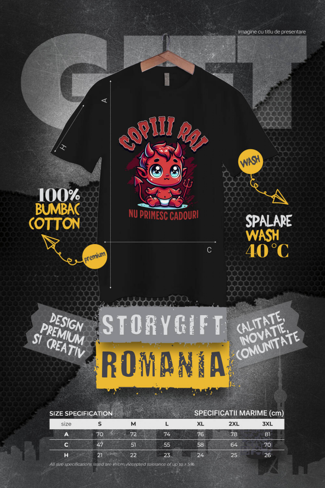 Tricou Femei, Barbati, Copii, Fata, Baiat, Unisex Personalizat Costum Bebe Diavol cu Furcă și Coarne pentru Halloween | Copii Răi Nu Primesc Cadouri [4]