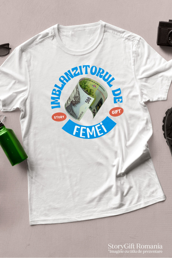 Tricou Femei, Barbati, Copii, Fata, Baiat, Unisex Personalizat Bancnota 500 Lei în Aer - Investiții Financiare și Succes [3]