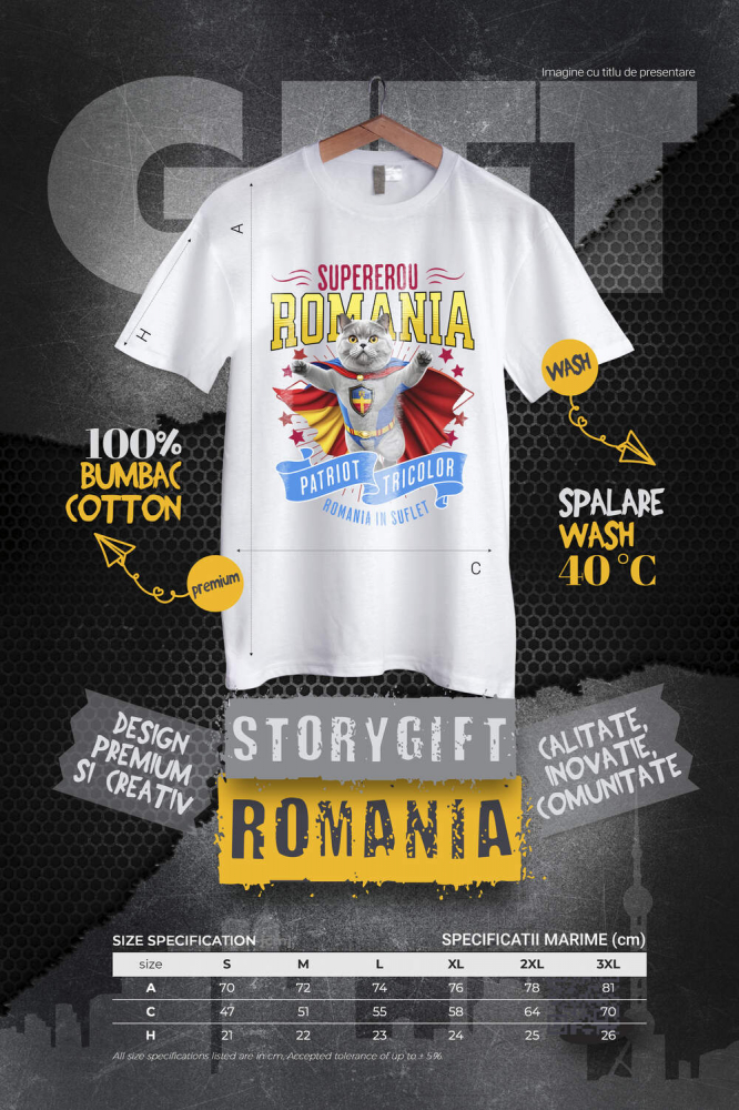 Tricou Femei, Barbati, Copii, Fata, Baiat, Unisex Personalizat British Shorthair Pisică În Costum de Căpitan România - Cadouri Personalizate pentru Familie și Prieteni [4]