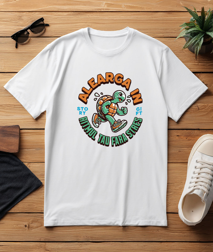 Tricou Femei, Barbati, Copii, Fata, Baiat, Unisex Personalizat Broască Țestoasă Alergare – Umor și Motivație Sportivă [3]