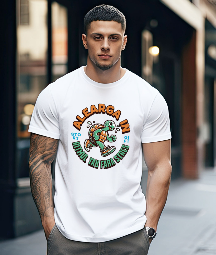 Tricou Femei, Barbati, Copii, Fata, Baiat, Unisex Personalizat Broască Țestoasă Alergare – Umor și Motivație Sportivă [2]