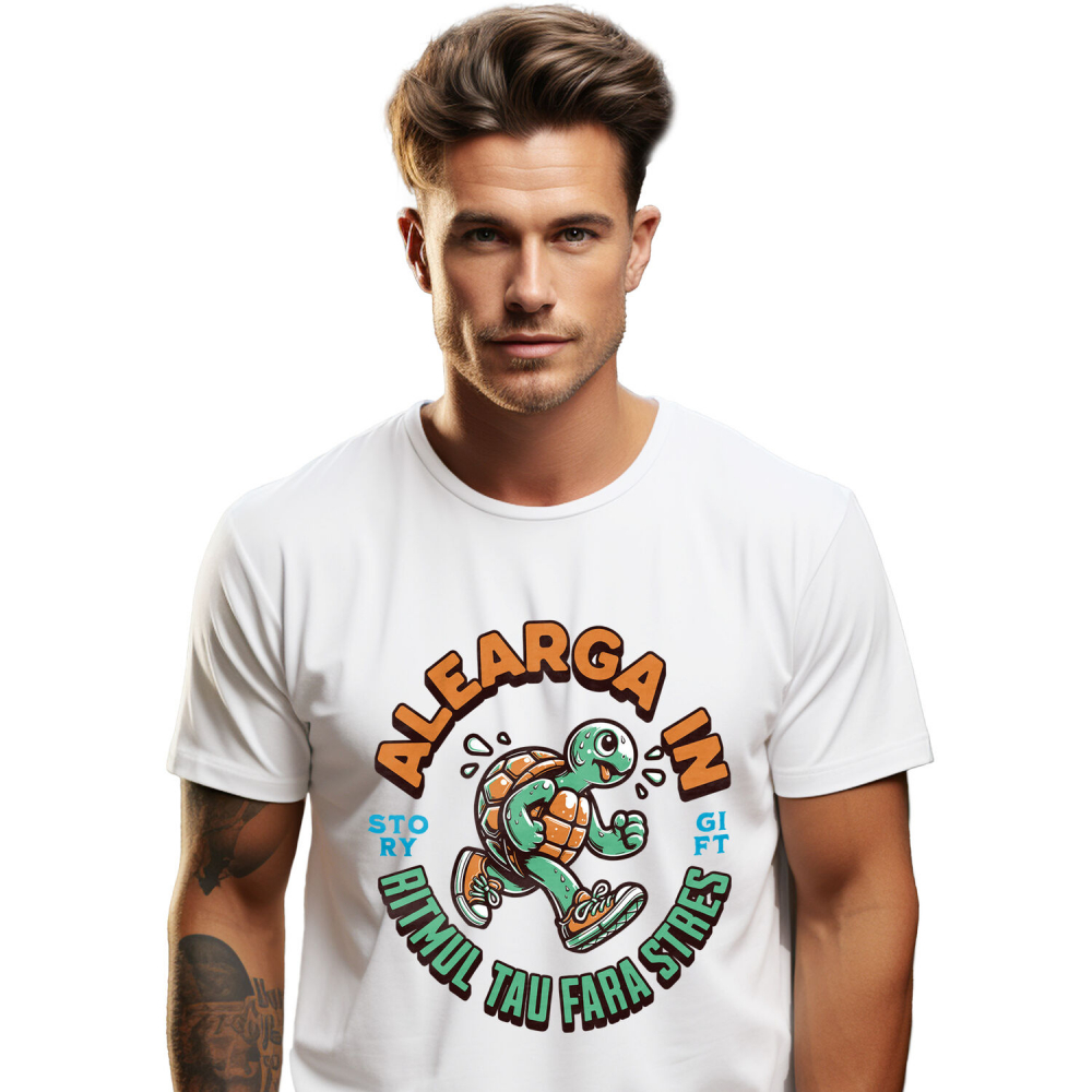 Tricou Femei, Barbati, Copii, Fata, Baiat, Unisex Personalizat Broască Țestoasă Alergare – Umor și Motivație Sportivă [1]