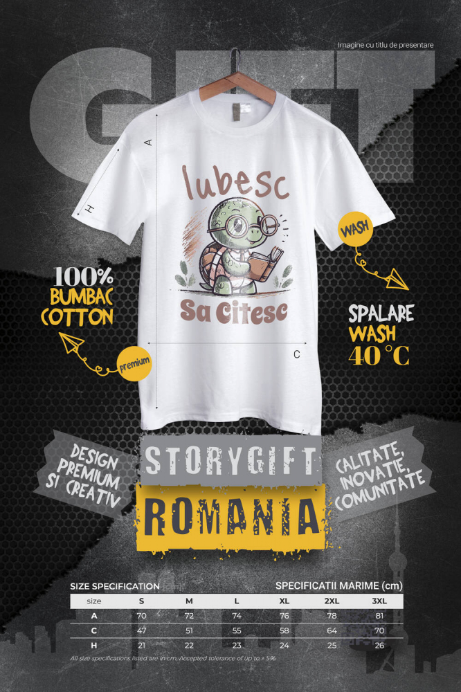 Tricou Femei, Barbati, Copii, Fata, Baiat, Unisex Personalizat Broască Țestoasă cu Carte și Ochelari de Soare | Iubesc Să Citesc [4]