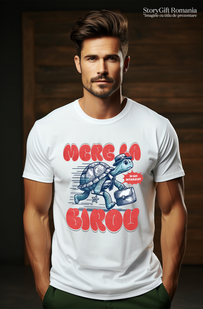 Tricou Femei, Barbati, Copii, Fata, Baiat, Unisex Personalizat Broască Țestoasă Grăbită – Servietă, Pălărie, Cravată, Muncă și Umor [2]