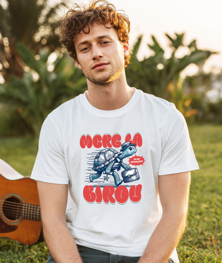 Tricou Femei, Barbati, Copii, Fata, Baiat, Unisex Personalizat Broască Țestoasă Grăbită – Servietă, Pălărie, Cravată, Muncă și Umor [2]