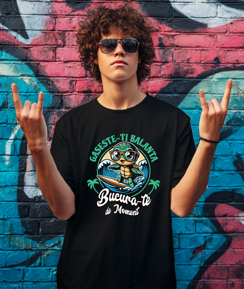 Tricou Femei, Barbati, Copii, Fata, Baiat, Unisex Personalizat Broasca Testoasa Pe Placa De Surf – Cadouri Personalizate Pentru Familie, Copii și Tati [2]