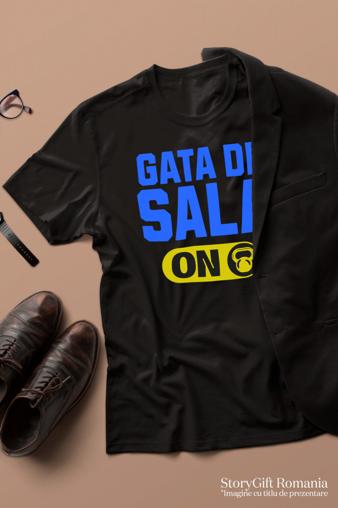 Tricou Femei, Barbati, Copii, Fata, Baiat, Unisex Personalizat Buton ON OFF Gantera Sport Motivational - Cadouri Personalizate pentru Familie, Copii și Tati [3]