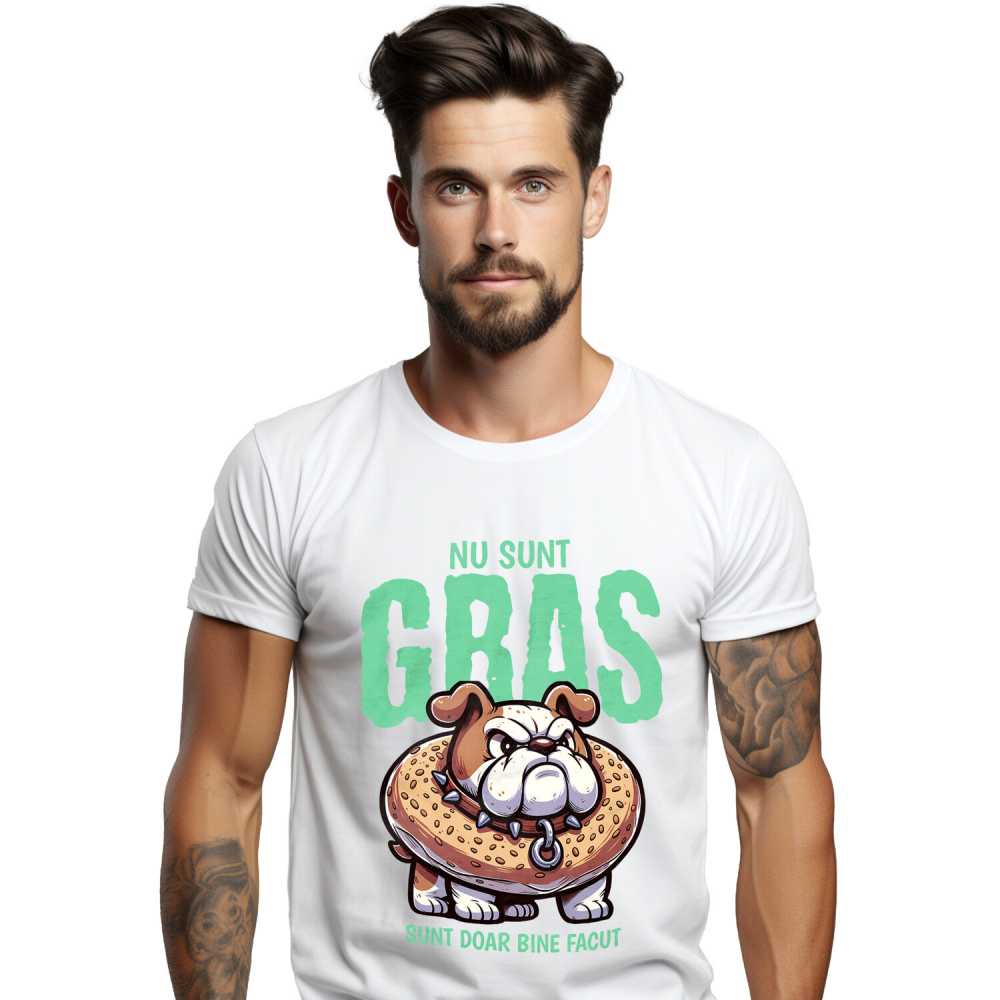 Tricou Femei, Barbati, Copii, Fata, Baiat, Unisex Personalizat „Câine Furios cu Gogoasă Glazurată – Cadou Personalizat Haios pentru Iubitorii de Câini și Amatorii de Umor” [1]