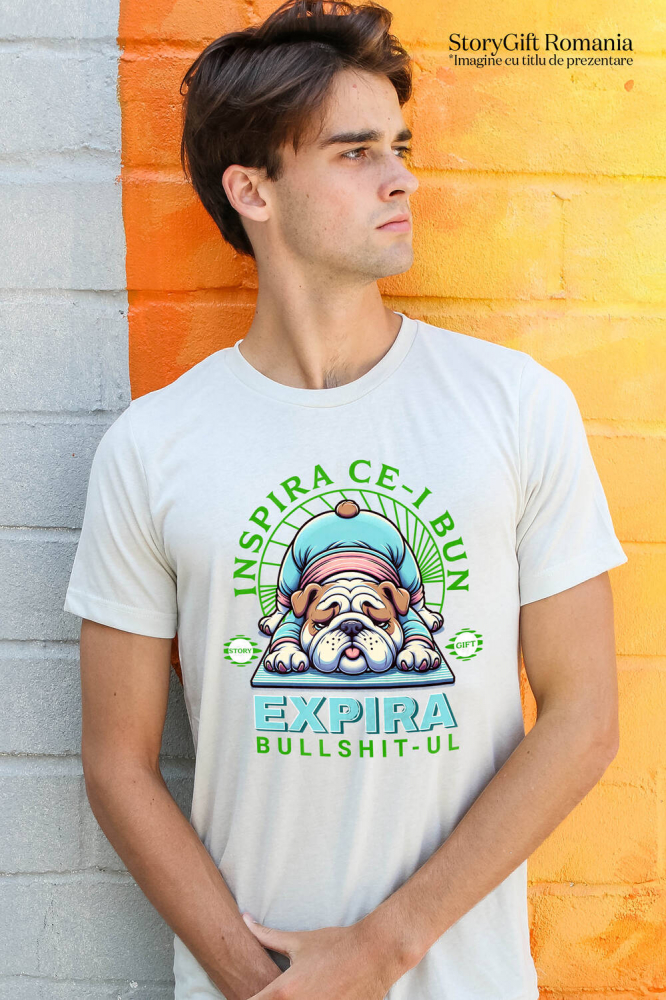 Tricou Femei, Barbati, Copii, Fata, Baiat, Unisex Personalizat Câine Gras Haios în Poziție de Yoga – Relaxare și Sport pentru Familie și Copii [2]