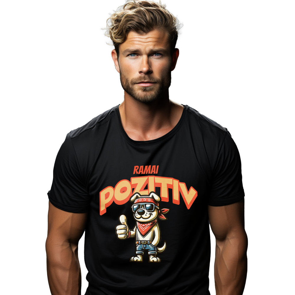 Tricou Femei, Barbati, Copii, Fata, Baiat, Unisex Personalizat „Câine Biker cu Bandană Roșie – Cadou Personalizat pentru Iubitorii de Câini și Spirit Liber” [1]