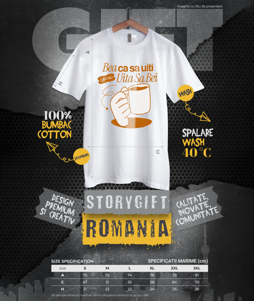 Tricou Femei, Barbati, Copii, Fata, Baiat, Unisex Personalizat „Cana cu Alcool Amuzantă - „Bea Ca Să Uiti Dar Nu Uita Să Bei” Cadou Personalizat pentru Distracție și Petreceri” [4]