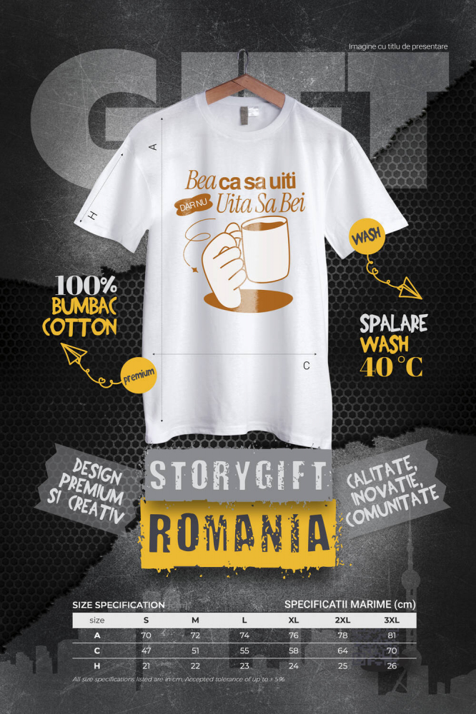 Tricou Femei, Barbati, Copii, Fata, Baiat, Unisex Personalizat „Cana cu Alcool Amuzantă - „Bea Ca Să Uiti Dar Nu Uita Să Bei” Cadou Personalizat pentru Distracție și Petreceri” [4]