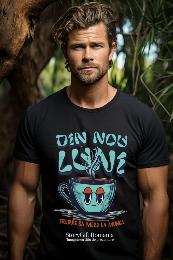 Tricou Femei, Barbati, Copii, Fata, Baiat, Unisex Personalizat „Cană de Cafea Fierbinte – Dimineața de Luni Nu A Mai Fost Niciodată Mai Ușoară!” [2]