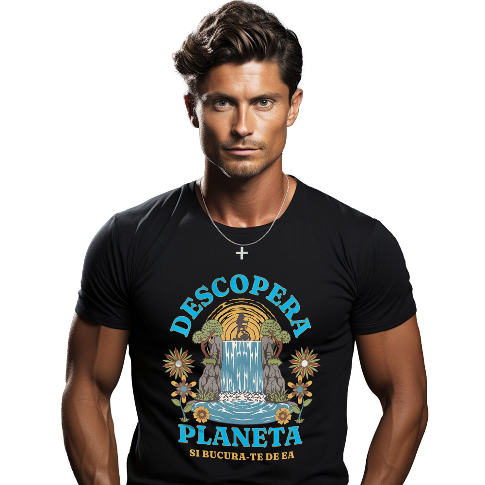 Tricou Femei, Barbati, Copii, Fata, Baiat, Unisex Personalizat "Cascada Natura Aventura Călător pe Stâncă – Cadouri pentru iubitorii de natură și călătorii" [1]