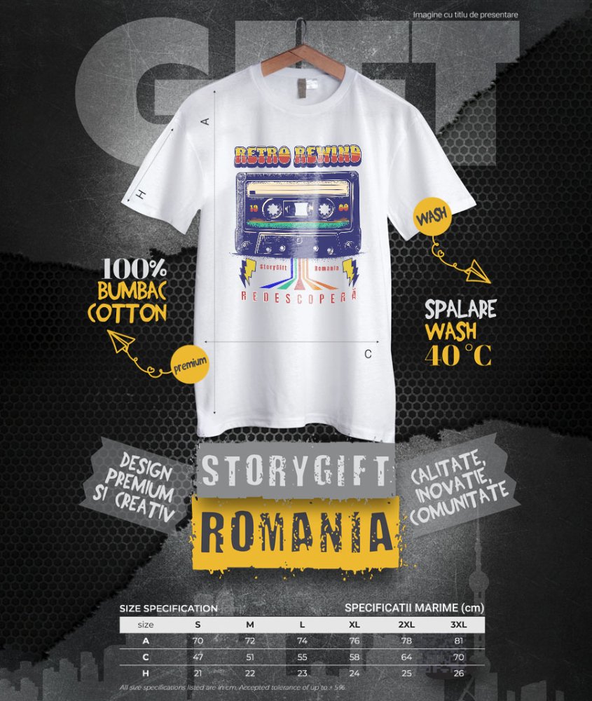 Tricou Femei, Barbati, Copii, Fata, Baiat, Unisex Personalizat Casetă Audio Colorată 1980 - Retro Rewind Disco Vintaj Cadou Personalizat [4]