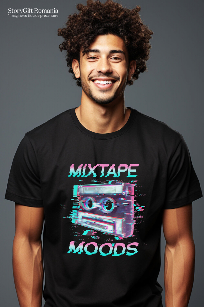 Tricou Femei, Barbati, Copii, Fata, Baiat, Unisex Personalizat Casetă Audio Retro Vintage – Eroare Calculator & Mixtape Moods Cadou Personalizat [2]