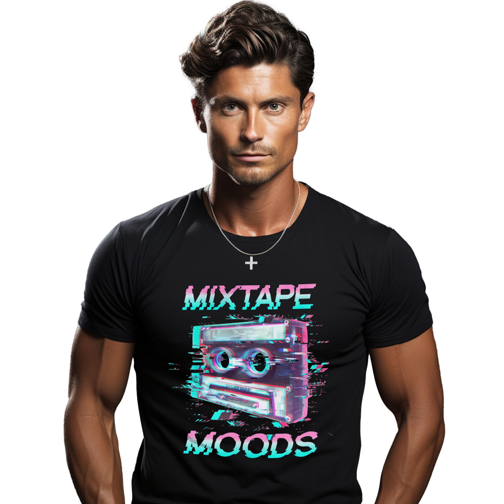 Tricou Femei, Barbati, Copii, Fata, Baiat, Unisex Personalizat Casetă Audio Retro Vintage – Eroare Calculator & Mixtape Moods Cadou Personalizat [1]