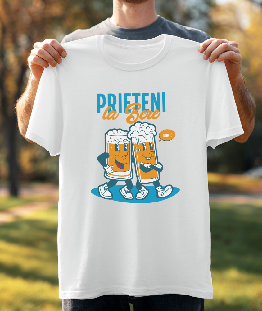 Tricou Femei, Barbati, Copii, Fata, Baiat, Unisex Personalizat „Set Două Pahare De Bere Personalizate „Prieteni la Bere, Distracție” – Cadou Amuzant pentru Petreceri” [3]