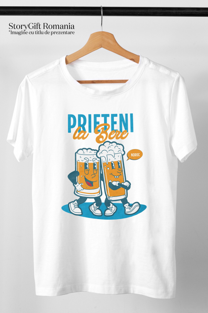 Tricou Femei, Barbati, Copii, Fata, Baiat, Unisex Personalizat „Set Două Pahare De Bere Personalizate „Prieteni la Bere, Distracție” – Cadou Amuzant pentru Petreceri” [3]