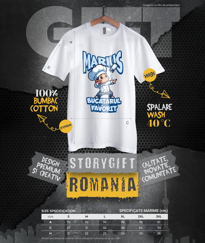 Tricou Femei, Barbati, Copii, Fata, Baiat, Unisex Personalizat Chef Bucătar Animat – Design Vesel Pentru Iubitorii De Gastronomie [4]