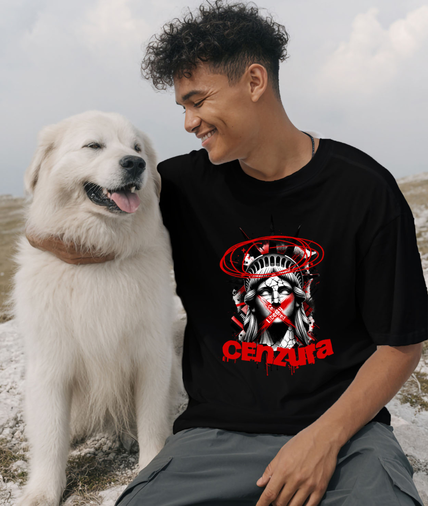 Tricou Femei, Barbati, Copii, Fata, Baiat, Unisex Personalizat Chip Statuia Libertății – Cadou Personalizat Cenzura New York Arta Modernă [2]