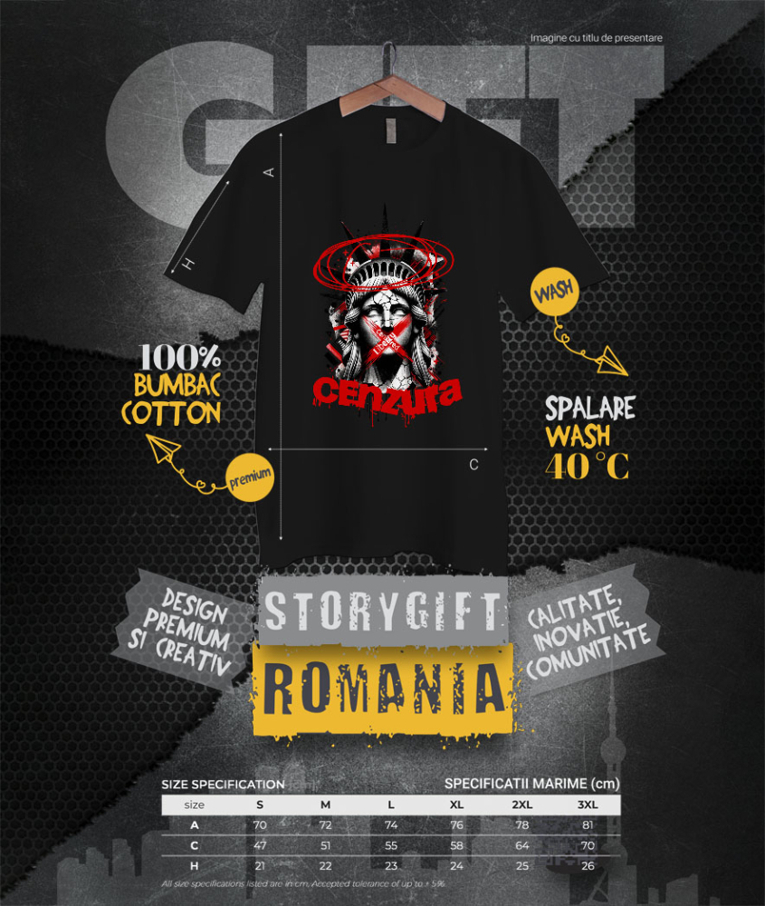 Tricou Femei, Barbati, Copii, Fata, Baiat, Unisex Personalizat Chip Statuia Libertății – Cadou Personalizat Cenzura New York Arta Modernă [4]