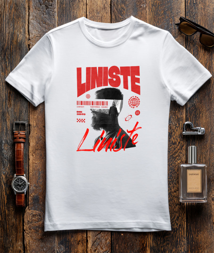 Tricou Femei, Barbati, Copii, Fata, Baiat, Unisex Personalizat Chip Uman Bărbat cu Barbă și Scări - „Liniste” - Cadou Motivational și Personalizat [3]