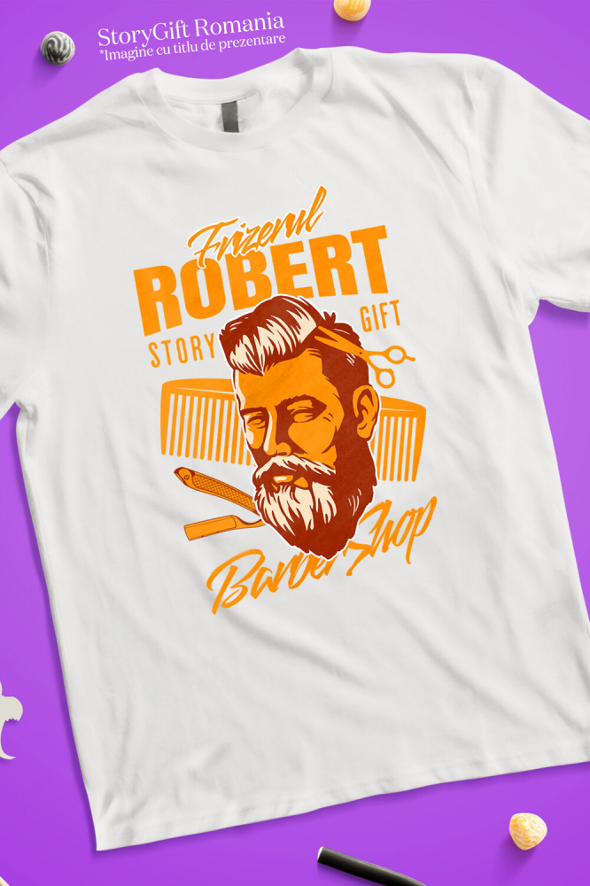 Tricou Femei, Barbati, Copii, Fata, Baiat, Unisex Personalizat Bărbat Cu Barbă și Păr Lung – Frizerie, Coafor, Hairstyling Profesional [3]