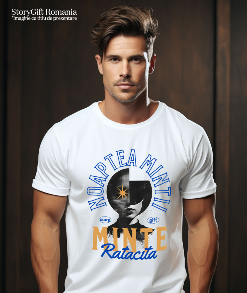 Tricou Femei, Barbati, Copii, Fata, Baiat, Unisex Personalizat Chip Feminin cu Stea Strălucitoare - „Noaptea Minții, Minte Rătăcită” - Cadou Motivațional [2]