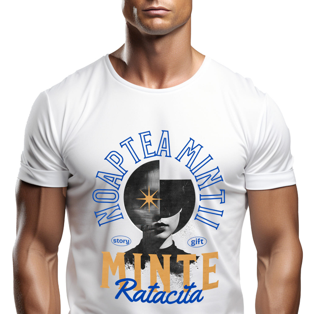 Tricou Femei, Barbati, Copii, Fata, Baiat, Unisex Personalizat Chip Feminin cu Stea Strălucitoare - „Noaptea Minții, Minte Rătăcită” - Cadou Motivațional [1]