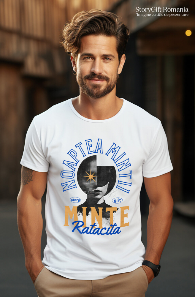 Tricou Femei, Barbati, Copii, Fata, Baiat, Unisex Personalizat Chip Feminin cu Stea Strălucitoare - „Noaptea Minții, Minte Rătăcită” - Cadou Motivațional [2]