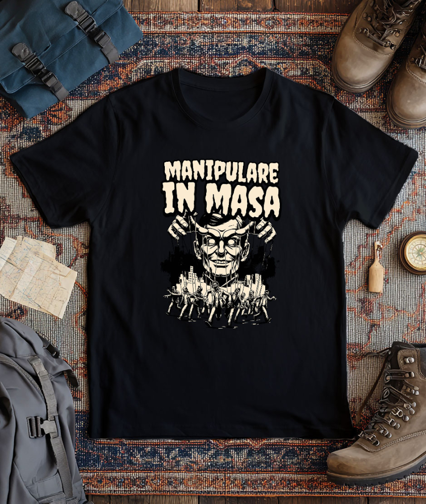 Tricou Femei, Barbati, Copii, Fata, Baiat, Unisex Personalizat "Manipulare în Masă - Chip Uman Manipulat Marionete, Produse Personalizate pentru Familie și Educație" [3]