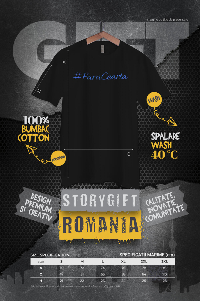 Tricou Femei, Barbati, Copii, Fata, Baiat, Unisex Personalizat Citat Haios #Fărăceartă – Cadou Personalizat pentru Familie și Copii cu Mesaje Amuzante [4]