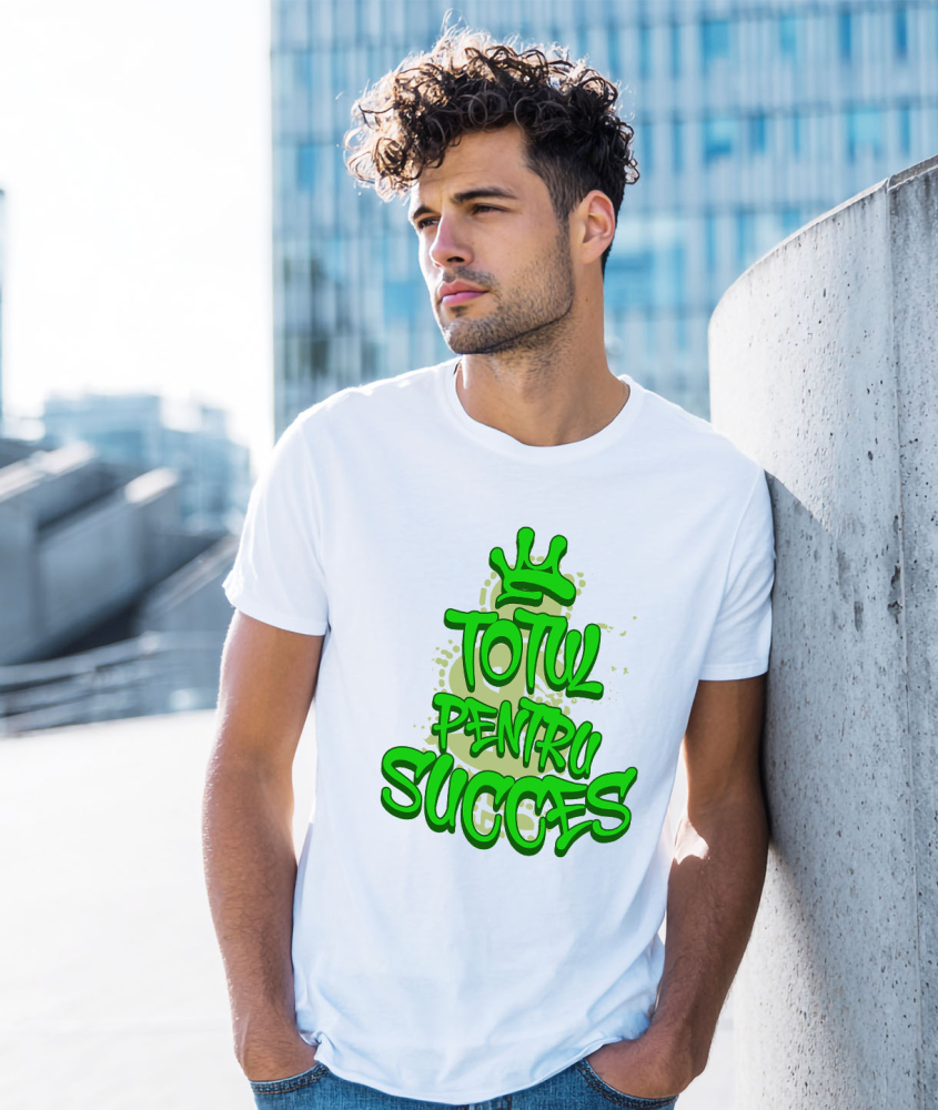 Tricou Femei, Barbati, Copii, Fata, Baiat, Unisex Personalizat Totul pentru Succes – Citat Motivational cu Simbol Dolar și Coroană [2]