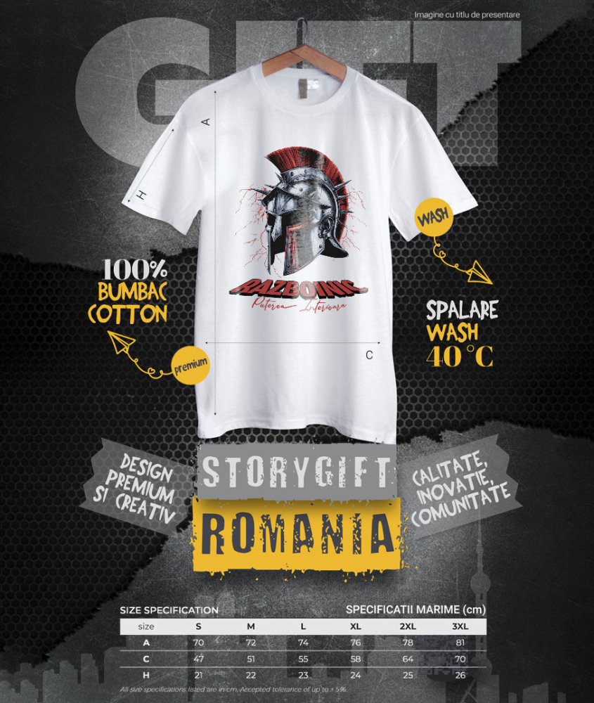 Tricou Femei, Barbati, Copii, Fata, Baiat, Unisex Personalizat Coif de războinic – Puterea Interioară și Mentalitatea de Luptător [4]