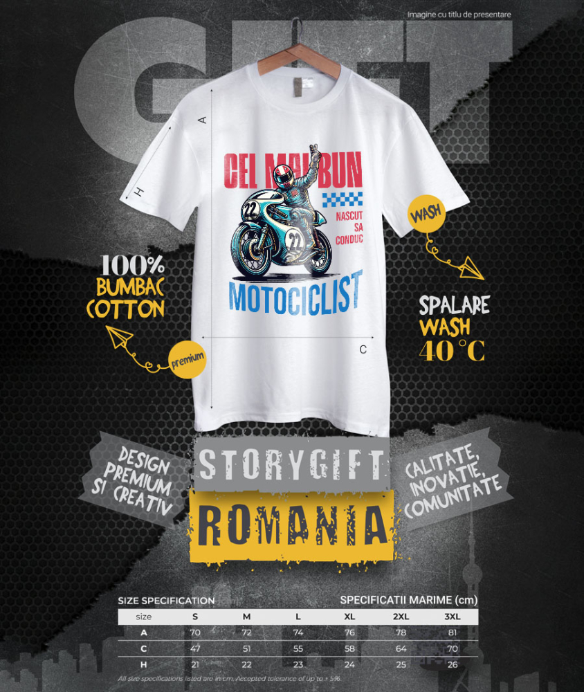 Tricou Femei, Barbati, Copii, Fata, Baiat, Unisex Personalizat Conducător Profesionist de Motocicletă – Curse, Sport și Pasiune [4]