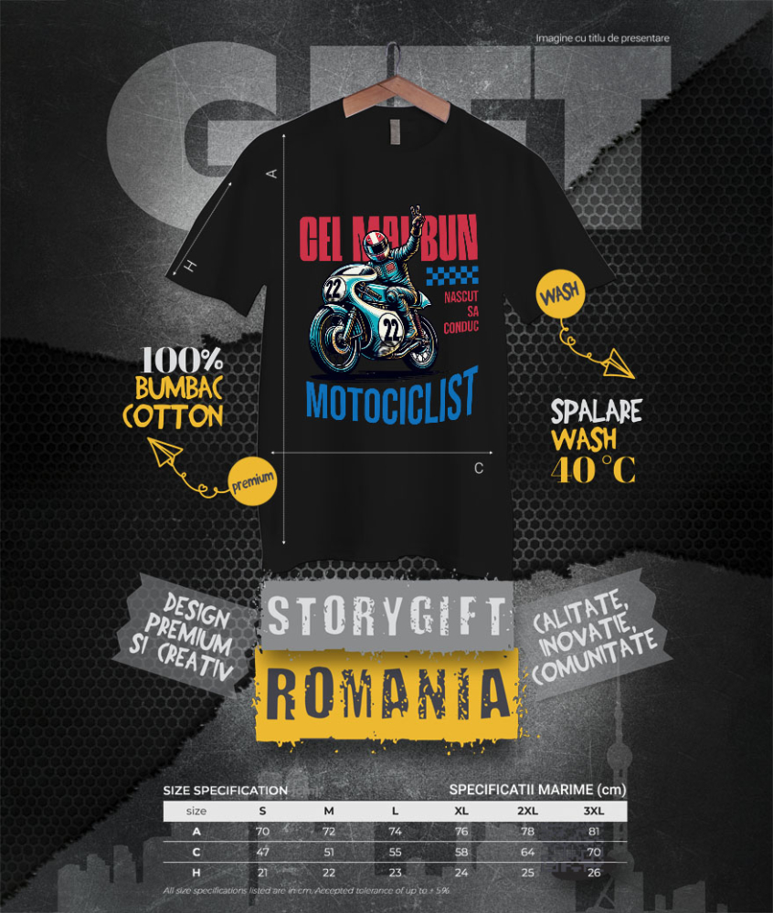 Tricou Femei, Barbati, Copii, Fata, Baiat, Unisex Personalizat Conducător Profesionist de Motocicletă – Curse, Sport și Pasiune [4]