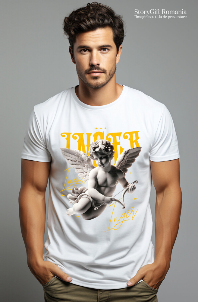 Tricou Femei, Barbati, Copii, Fata, Baiat, Unisex Personalizat Statuie Înger Cu Aripi - Cadou Personalizat Pentru Familie și Copii | Mesaj Motivațional [2]