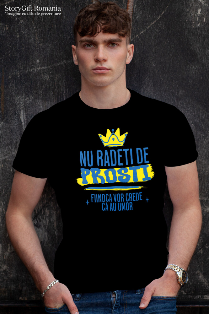 Tricou Femei, Barbati, Copii, Fata, Baiat, Unisex Personalizat Coroana Regală Galbenă cu Mesaj Haios – Cadouri Personalizate pentru Familie și Prieteni [2]