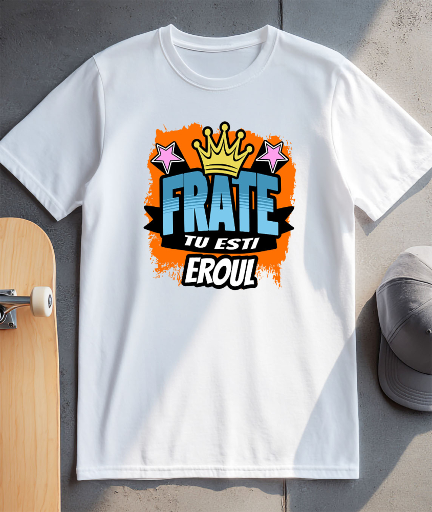 Tricou Femei, Barbati, Copii, Fata, Baiat, Unisex Personalizat Tricou Personalizat Frate – Design Graffiti și Coroană Regală [3]