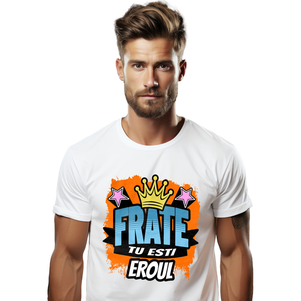 Tricou Femei, Barbati, Copii, Fata, Baiat, Unisex Personalizat Tricou Personalizat Frate – Design Graffiti și Coroană Regală [1]