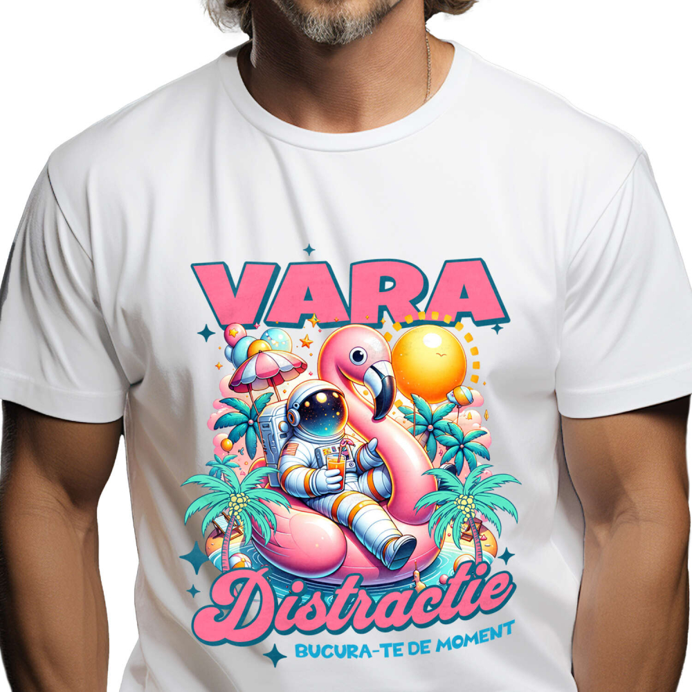 Tricou Femei, Barbati, Copii, Fata, Baiat, Unisex Personalizat Costum Astronaut La Plaja Colac Pasăre Flamingo – Cadouri Personalizate Pentru Familie, Copii și Tati [1]