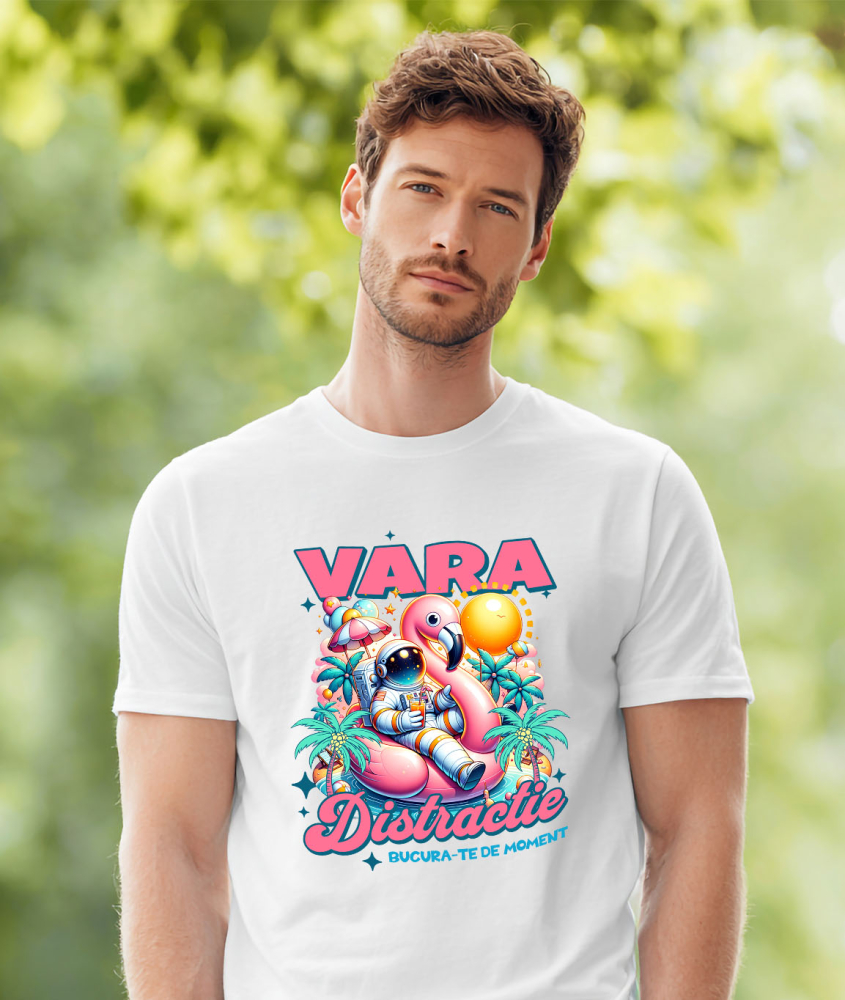 Tricou Femei, Barbati, Copii, Fata, Baiat, Unisex Personalizat Costum Astronaut La Plaja Colac Pasăre Flamingo – Cadouri Personalizate Pentru Familie, Copii și Tati [2]