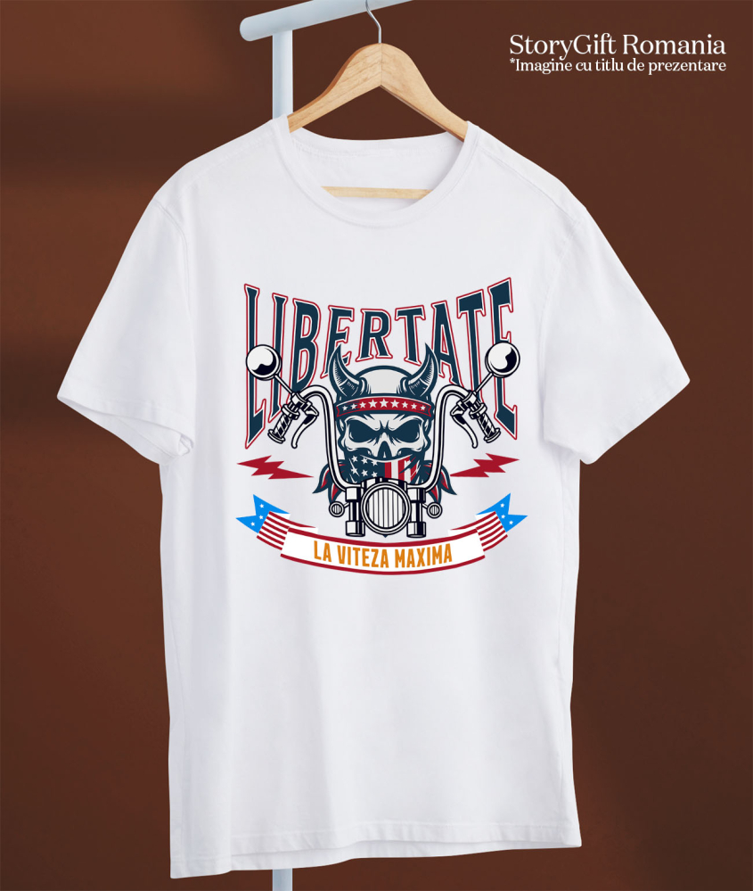 Tricou Femei, Barbati, Copii, Fata, Baiat, Unisex Personalizat Tricouri Personalizate Moto - Craniu Biker Cu Coarne & Stil Rebel [3]