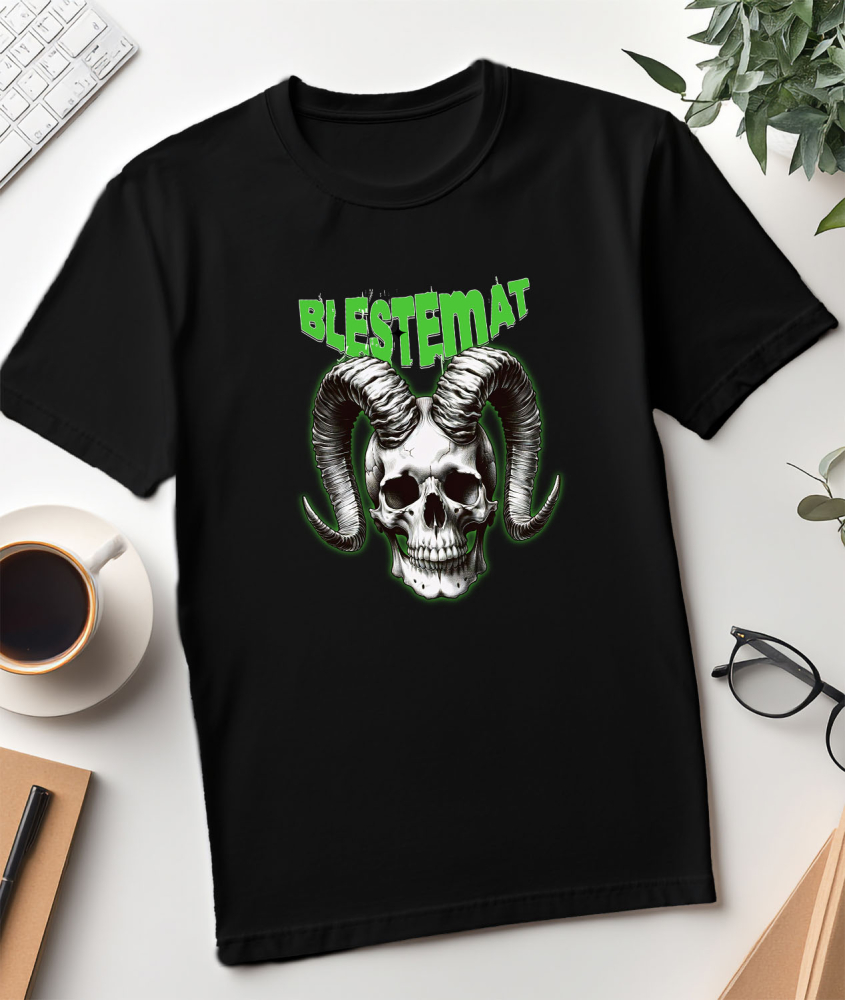 Tricou Femei, Barbati, Copii, Fata, Baiat, Unisex Personalizat Craniu Uman Mort cu Coarne Lung | Blestemat de Halloween [3]