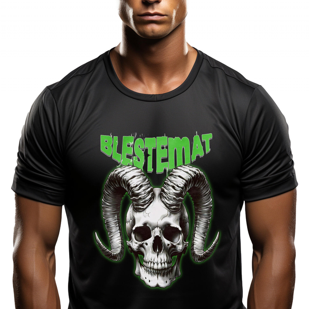 Tricou Femei, Barbati, Copii, Fata, Baiat, Unisex Personalizat Craniu Uman Mort cu Coarne Lung | Blestemat de Halloween [1]